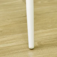 HOMCOM Bar Table and Stools Breakfast Dining Table and Chairs Set of 2 with Steel Frame and Footrest for Bar and Kitchen White(m-8)