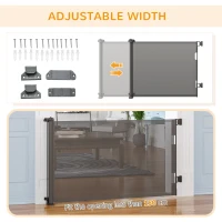 PawHut Foldable Pet Gate, for Stairs, Doorways, Corridors - Grey(m-5)