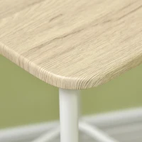HOMCOM Bar Table and Stools Breakfast Dining Table and Chairs Set of 2 with Steel Frame and Footrest for Bar and Kitchen White(m-7)