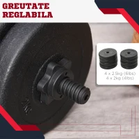 HOMCOM Set de 2 Gantere cu Discuri 18Kg(m-5)