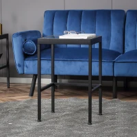 HOMCOM Set 2 Tavolini da Salotto Moderni in Acciaio e Vetro per Soggiorno e Ingresso, 40.5x35.5x61 cm e 33x33x54.5 cm(m-9)