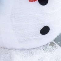 Bałwanek świąteczny Outsunny dekoracja świąteczna ze światłami LED model świąteczny ogród podwórko ozdoba składany odporny na warunki atmosferyczne poliester kolor zielony + czerwony + biały Ø30 x 51 cm(m-9)