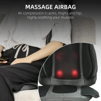 HOMCOM Homedics Chair Massager, Neck and Back Massager, with Deep Tissue Kneading, Compress, Heating, Remote, Black(m-6)