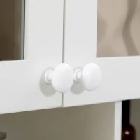 HOMCOM Wall-Mounted Bathroom Medicine Cabinet, Modern Bathroom Cabinet with Shelves for Living Room and Entryway, White(m-8)