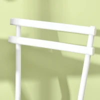 HOMCOM Bar Table and Stools Breakfast Dining Table and Chairs Set of 2 with Steel Frame and Footrest for Bar and Kitchen White(m-10)