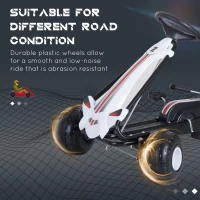 HOMCOM Go-Kart cu Pedale pentru Copii, Alb si Negru(m-6)