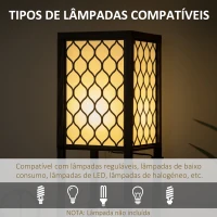 HOMCOM Candeeiro de Pé de Madeira com Estantes Lâmpada E27 Máx. 40W com Interruptor 26x26x156cm Preto e Branco(m-7)