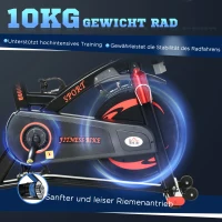 HOMCOM Fahrradtrainer, höhenverstellbare Sitz & Lenker, digitale Anzeige, Handyhalterung, schwarz+rot, 47 x 120 x 117cm(m-5)