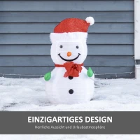 Bałwanek świąteczny Outsunny dekoracja świąteczna ze światłami LED model świąteczny ogród podwórko ozdoba składany odporny na warunki atmosferyczne poliester kolor zielony + czerwony + biały Ø30 x 51 cm(m-4)