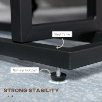 HOMCOM Masa laterala cu geanta de depozitare, masa de pat cu cadru din otel pentru spatii mici(m-6)