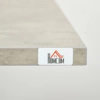 HOMCOM Contemporary Dining Table for 4 People, Marble Effect Rectangle Kitchen Table Breakfast Desk with Metal Sled Legs, Light Grey(m-6)