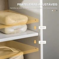 kleankin Coluna Casa de Banho Armário Alto Auxiliar de Casa de Banho com 2 Portas e 6 Prateleiras 31,5x30x169 cm Branco e Carvalho(m-5)