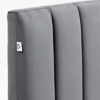 HOMCOM Tête de lit rembourrée panneau rembourrée panneau mural d'appoint revêtement en flanelle cadre en bois de caoutchouc 160 x 100 cm gris(m-8)