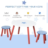 HOMCOM set masa si 2 scaune rotunde, model instelat(m-6)