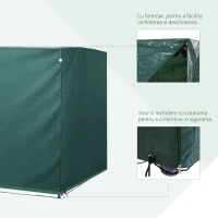 Outsunny Prelata de Acoperit pentru Mobilier de Extern Impermeabil Anti Mucegai cu Fixaj in PE, Verde,215x155x150cm(m-5)