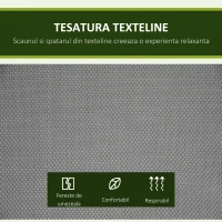 Outsunny Balansoar cu 2 Locuri de Gradina pentru Exterior cu Baldachin Reglabil si Sezuta din Textilen, 140x118x162cm Gri(m-5)