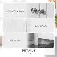 kleankin Triangle Bathroom Cabinet, Corner Bathroom Storage Unit with Cupboard and 3-Tier Shelves, Free Standing, White(m-8)