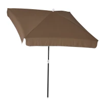 Outsunny Umbrela patrata de Extern rezistenta la razele UV 200x200cm, Cafea(m-1)