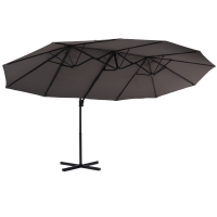 Umbrela Dubla din Poliester Anti-UV Gri 270x460x250cm
