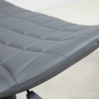 HOMCOM Bar Stools Set of 2 Adjustable Height Swivel Bar Chairs in PU Leather with Backrest & Footrest, Grey(m-9)