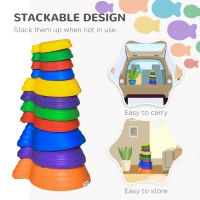 Outsunny 11 Piece Kids Balance Stepping Stones - Multicoloured(m-4)