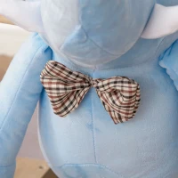 HOMCOM 2 In 1 Plush Baby Ride on Rocking Horse Elephant Rocker with Wheels Wooden Toy for Kids 32 Songs for 18+ Months (Blue)(m-8)