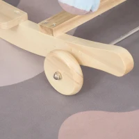 HOMCOM 2 In 1 Plush Baby Ride on Rocking Horse Elephant Rocker with Wheels Wooden Toy for Kids 32 Songs for 18+ Months (Blue)(m-9)