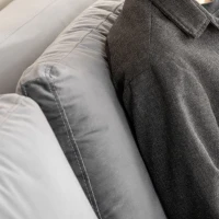 HOMCOM Canapea extensibila dubla cu cotiere reglabile in 9 pozitii si perne detasabile, eucalipt si structura metalica, gri(m-8)