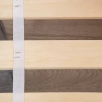 ZONEKIZ Pat pentru copii 3-6 ani cu stele si luna din MDF si PAL, 143x76x49 cm, culoare gri si lemn(m-10)
