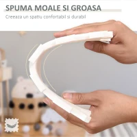 HOMCOM covor puzzle litere si cifre,182.5x182.5x1cm gri(m-6)