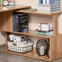HOMCOM birou din lemn cu 5 rafturi 120x110x74.5cm, maro(m-10)