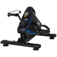 HOMCOM Mini Heimtrainer Beintrainer 5 Widerstandsstufen Mini Bike Pedaltrainer Trainingsrad Fahrradgerät mit LCD-Display verstellbar Stahl Schwarz+Blau 54 x 44 x 40 cm(m-1)
