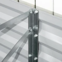 Outsunny Raised Beds for Garden, Galvanised Steel Outdoor Planters with Multi-reinforced Rods, 180 x 90 x 59 cm, Light Grey(m-7)