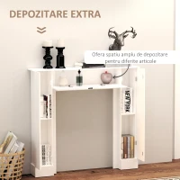 HOMCOM Masca pentru Semineu din Lemn MDF cu Dulapioare, Cadru decorativ pentru Semineu 107x18x100cm, Alb(m-4)