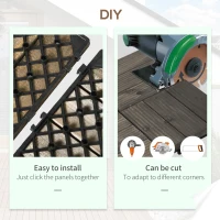 Outsunny 27 Pcs Wooden Interlocking Decking Tiles, Outdoor Flooring Tiles for Patio, Balcony, Terrace, Hot Tub, 30 x 30 cm per Piece, 2.5㎡ per Pack, Charcoal Grey(m-6)