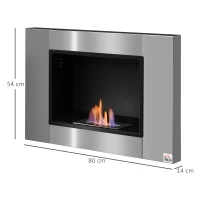 HOMCOM Wall Fireplace Ethanol Fireplace Ventless Real Flame 1.5L Burner(m-3)