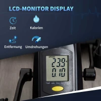 HOMCOM Mini Heimtrainer Beintrainer 5 Widerstandsstufen Mini Bike Pedaltrainer Trainingsrad Fahrradgerät mit LCD-Display verstellbar Stahl Schwarz+Blau 54 x 44 x 40 cm(m-5)