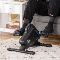 HOMCOM Mini Heimtrainer Beintrainer 5 Widerstandsstufen Mini Bike Pedaltrainer Trainingsrad Fahrradgerät mit LCD-Display verstellbar Stahl Schwarz+Blau 54 x 44 x 40 cm(m-10)