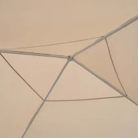 Outsunny Pavilion de Grădină din Poliester,Bej, 3.65x3.65m(m-7)