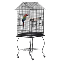 Pawhut Metal Bird Cage 51x51x135 cm-Black(m-1)