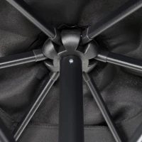 Outsunny 2m Garden Parasol Umbrella, Outdoor Sun Shade with 6 Sturdy Ribs for Balcony, Bench, Garden, Black(m-9)