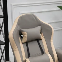 HOMCOM Manual Recliner Armchair PU Leather Lounge Chair w Adjustable Leg Rest, 135° Reclining Function, 360° Swivel, Grey(m-8)
