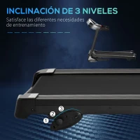 HOMCOM Cinta de Correr Cinta Estática de Correr Plegable Velocidad hasta 12,8 km/h con 12 Programas Superficie Grande 122x40 cm Pantalla LED Portabotellas Ritmo Cardiaco y Ruedas 142x66x127 cm Negro(m-8)