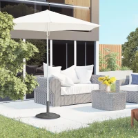 Outsunny 19KG Resin Umbrella Base Garden Parasol Base Stand Round Sun Shade Holder Suitable For Pole Between Φ38mm to Φ48mm(m-2)