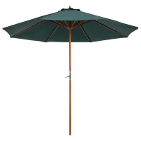 Outsunny umbrela de gradina, suport lemn, 270x250 cm, verde(m-1)