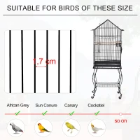 Pawhut Metal Bird Cage 51x51x135 cm-Black(m-6)