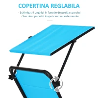 Outsunny Scaun Pliabil Gradina – Cu Copertina & Spatar Reglabil(m-5)