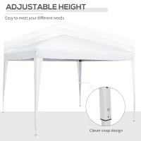 Outsunny 3 x 3 m Garden Pop Up Gazebo, Wedding Party Tent Marquee, Water Resistant Awning Canopy with Sidewalls, Windows, Carry Bag, White(m-9)
