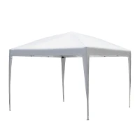 Outsunny 3 x 3M Garden Pop Up Gazebo Height Adjustable Marquee Party Tent Wedding Canopy with Carrying Bag, White(m-14)