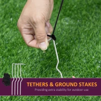 HOMCOM 1.8m Giant Inflatable Grim Reaper Motorcycle Halloween Decoration Ghost Flaming with LED Outdoor Air Blown Holiday Décor(m-7)